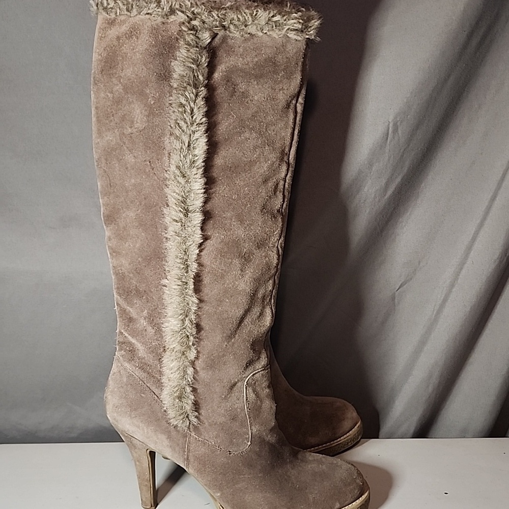 Nine West Fur-Trimmed Heeled Boots - Picture 3 of 8